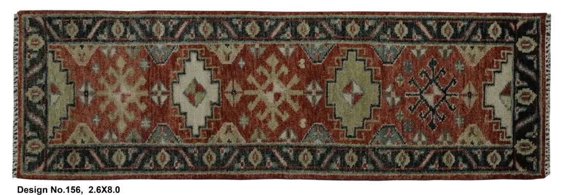 Hand knotted Indian Modern Rug 2'6" x 8'0" ABC Rugs Kilims